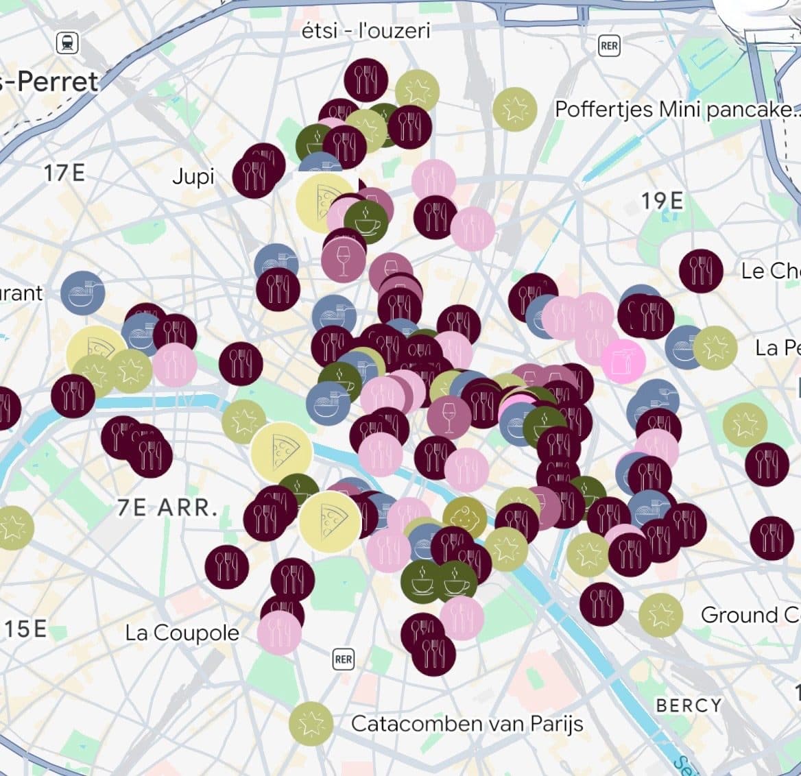 Mijn Google Maps kaart van Parijs