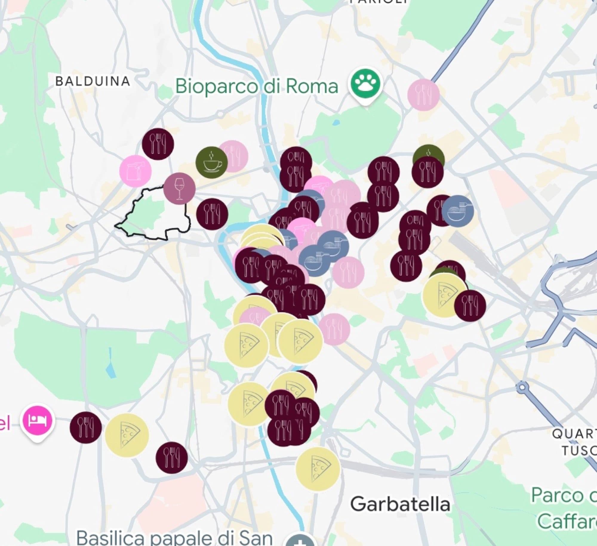 Mijn Google Maps kaart van Rome